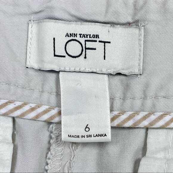 Loft Flat Front Cotton Twill 4” Chino Shorts Stone Beige 6 - Picture 5 of 8